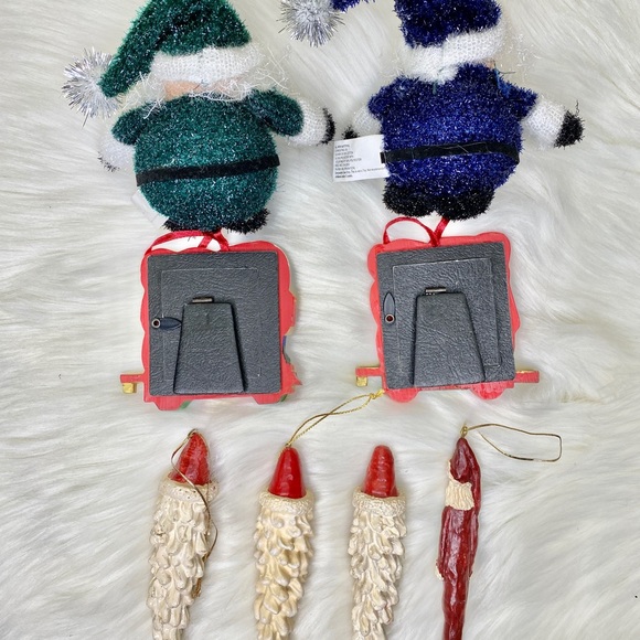 Vintage Set 8 Piece Assorted Christmas Tree Ornaments Santa. - Picture 7 of 12